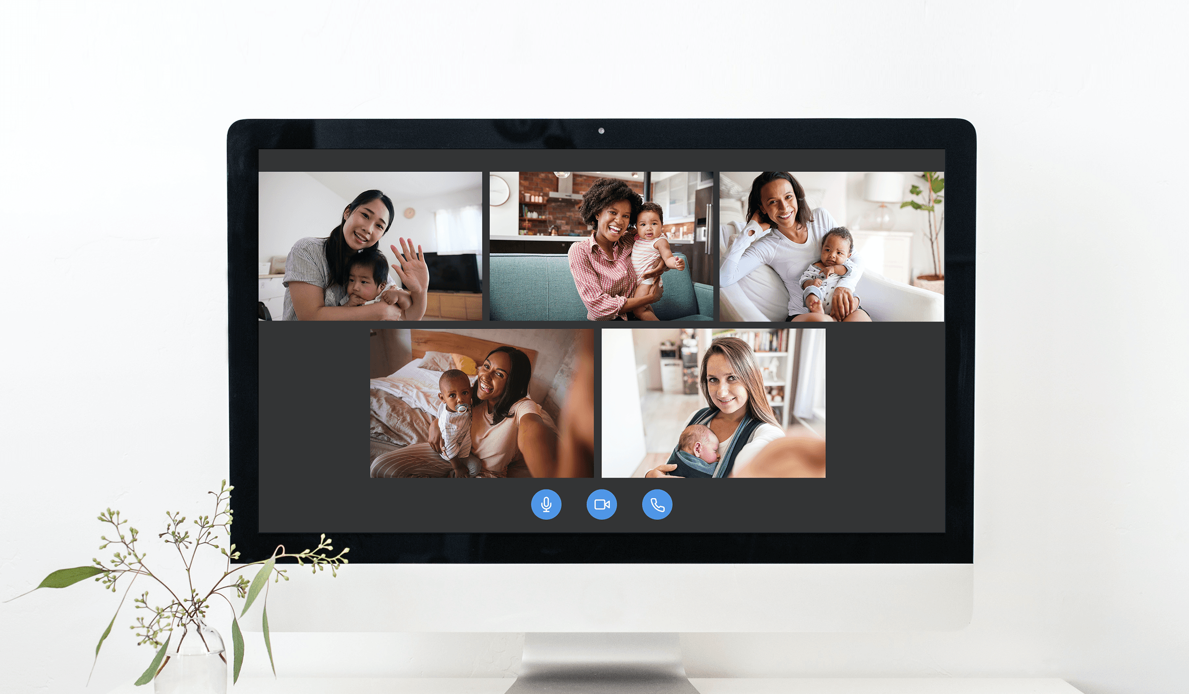 Adult and child using laptop