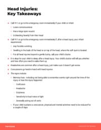 Preview image of Handout: Head Injuries Key Takeaways