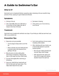 Preview image of Handout: A Guide to Swimmer's Ear