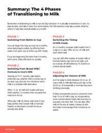 Preview image of Handout: Summary: 4 Steps to Transition to Milk