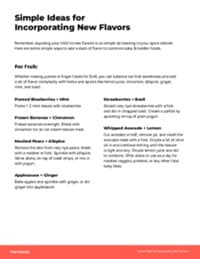 Preview image of Handout: Simple Ideas for Incorporating New Flavors