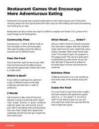 Preview image of Handout: Restaurant Games that Encourage More Adventurous Eating