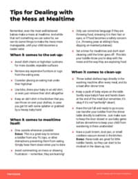 Preview image of Handout: Tips for Dealing with the Mess at Mealtime