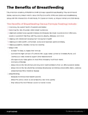 Preview image of Handout: The Benefits of Breastfeeding